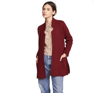 NWT MADEWELL Hester Knit Sweater Coat In Heather Burgundy XXL